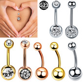 10 buc/lot titan Bare pentru buric Piercing CZ Inel pentru buric Ombligo Nombril Bijuterii pentru corp Cercei pentru buric Piercing Inel pentru buric sexy