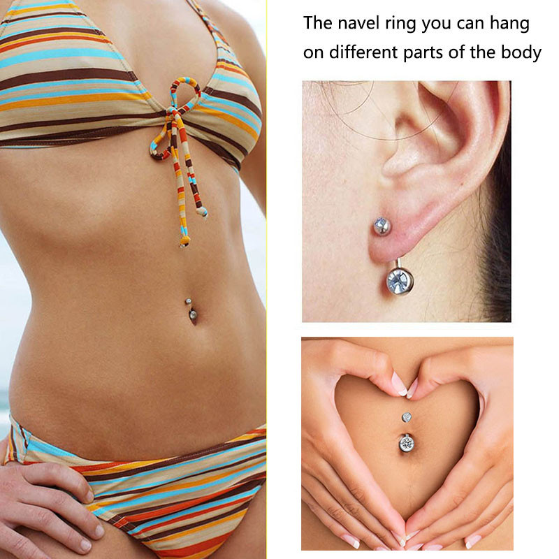 10 buc/lot titan Bare pentru buric Piercing CZ Inel pentru buric Ombligo Nombril Bijuterii pentru corp Cercei pentru buric Piercing Inel pentru buric sexy