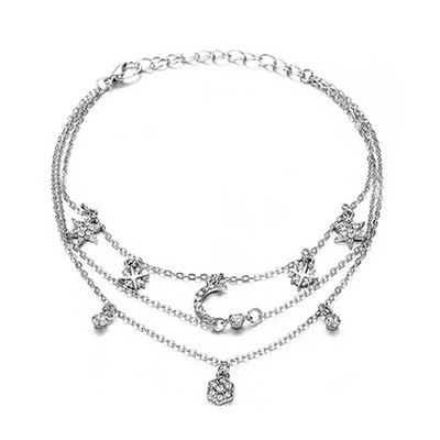 Huitan Exquisite Set Bokaláncok Női Mezítláb Láncok Ékszerek Napi viselet Party Nyári Strand Boka Karkötő Kiegészítők Forró
