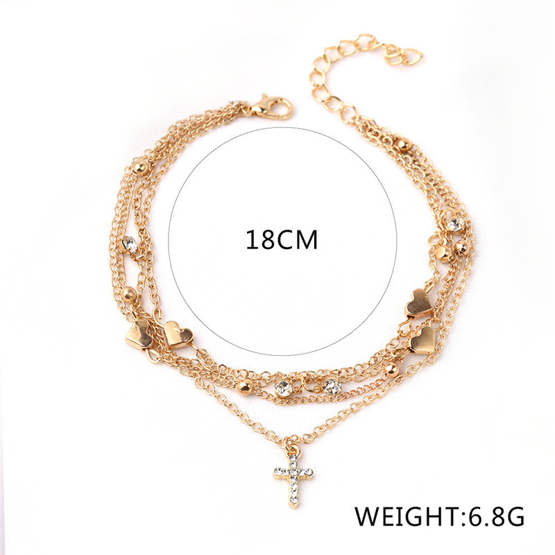 Huitan Exquisite Set Bokaláncok Női Mezítláb Láncok Ékszerek Napi viselet Party Nyári Strand Boka Karkötő Kiegészítők Forró