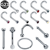 10 buc/lot piercing genital din titan Inele inel pentru nas CZ bijuterie șurub nas Stud nas os nară cercel sept Piercing bijuterii