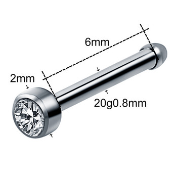 10 бр./лот титанов генитален пиърсинг пръстени за обръчи на носа CZ скъпоценен камък винт за нос шпилка нос кост кост ноздра обеца преграда пиърсинг бижута