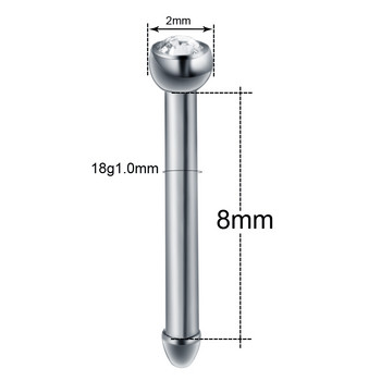 10 бр./лот титанов генитален пиърсинг пръстени за обръчи на носа CZ скъпоценен камък винт за нос шпилка нос кост кост ноздра обеца преграда пиърсинг бижута