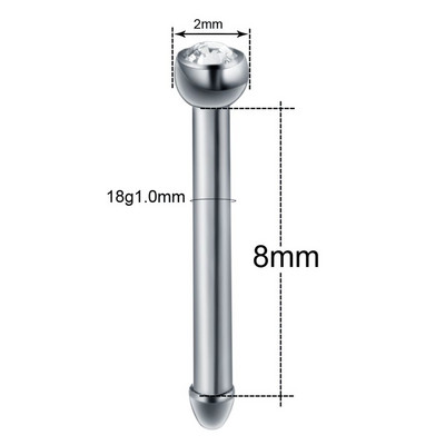 10 buc/lot piercing genital din titan Inele inel pentru nas CZ bijuterie șurub nas Stud nas os nară cercel sept Piercing bijuterii