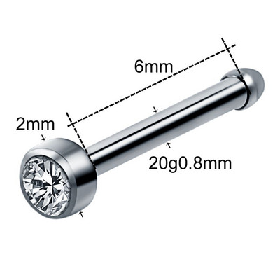 10 buc/lot piercing genital din titan Inele inel pentru nas CZ bijuterie șurub nas Stud nas os nară cercel sept Piercing bijuterii