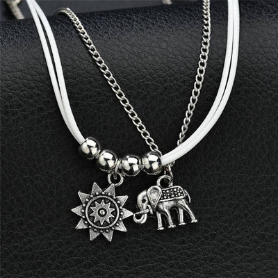 Huitan Set de glezne Brățări pentru femei de culoare argintie antică Boho Accesorii pentru picioare Lanțuri pentru picioare desculțe Bijuterii de vară pentru femei