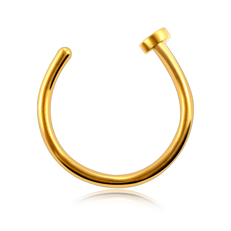 10 buc/lot G23 inele de cerc pentru nas fals din titan, inele cu clemă în formă de C, inele pentru nas, piercing pentru cartilajele urechilor false, bijuterii sexy