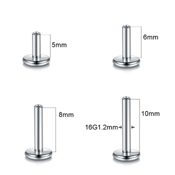 10 бр./лот G23 Титаниева лабретка за устна, устна лента, ухо, трагус, резервни обеци, плоска лента, без резба, лабретка, бижута за тяло 16G