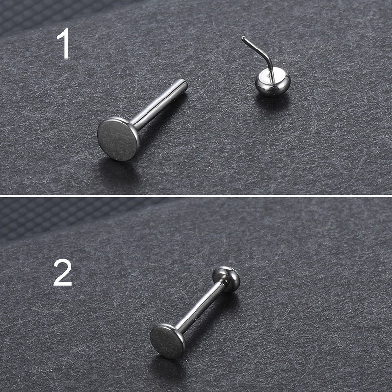 10 buc/lot G23 titan Push-in Labret Lip Bar ureche Tragus cercei de înlocuire Flat Bar fără fir Labret Post Bijuterii pentru corp 16G