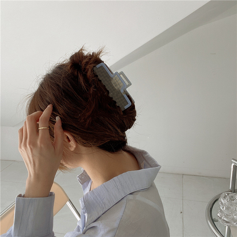 Coreeană Nouă Modă Galben Albastru În carouri Acetat Gheara Păr Dulce Drăguță Fată Crab Clip Păr Femei Accesorii pentru păr