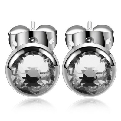 PAR G23 Titanium 4mm Crystal Gem Stud Naušnice s kopčom Leptir Šarene standardne naušnice za bušenje ušiju Modni ženski nakit