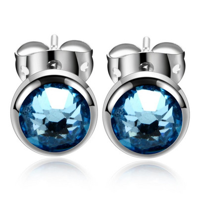 PAR G23 Titanium 4mm Crystal Gem Stud Naušnice s kopčom Leptir Šarene standardne naušnice za bušenje ušiju Modni ženski nakit