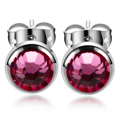 PAR G23 Titanium 4mm Crystal Gem Stud Naušnice s kopčom Leptir Šarene standardne naušnice za bušenje ušiju Modni ženski nakit