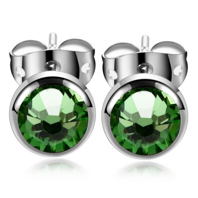 PAR G23 Titanium 4mm Crystal Gem Stud Naušnice s kopčom Leptir Šarene standardne naušnice za bušenje ušiju Modni ženski nakit