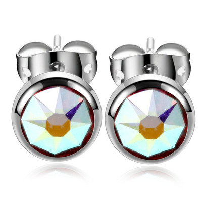 PAR G23 Titanium 4mm Crystal Gem Stud Naušnice s kopčom Leptir Šarene standardne naušnice za bušenje ušiju Modni ženski nakit