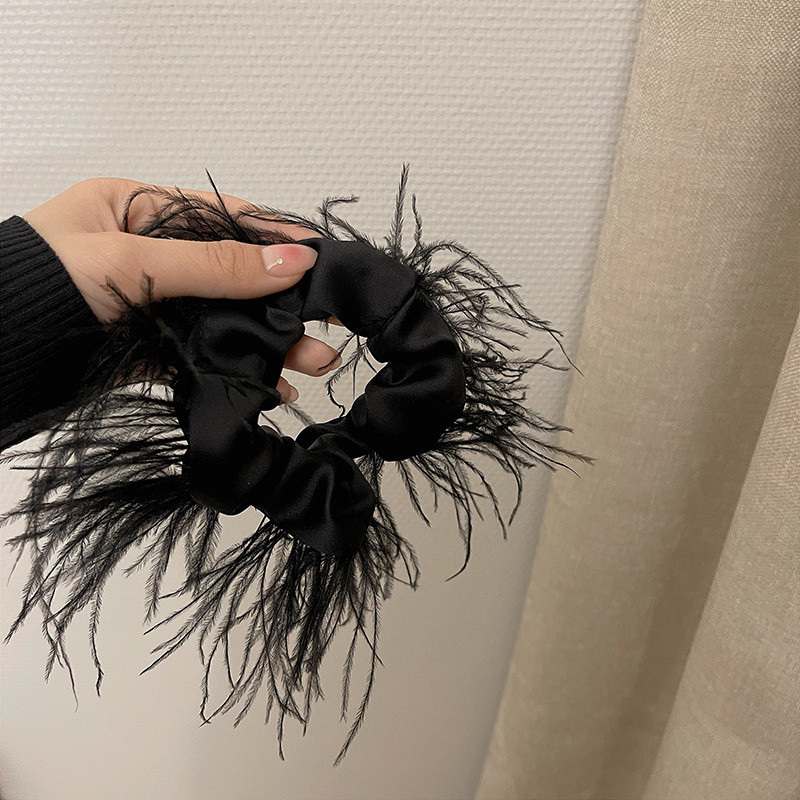 2022 fekete strucctoll haj kötél fejfedő scrunchi tartó női haj kiegészítők elasztikus hajpántok