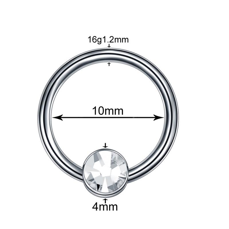 1PC G23 titan cu bijuterie plată CBR Ball BCR Helix Piercing Septum Piercing Inele pentru nas Labret Inele pentru buze Piercing Bijuterii pentru corp 16G