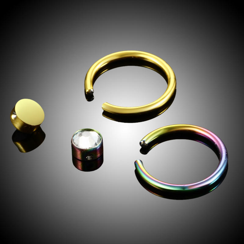 1PC G23 titan cu bijuterie plată CBR Ball BCR Helix Piercing Septum Piercing Inele pentru nas Labret Inele pentru buze Piercing Bijuterii pentru corp 16G