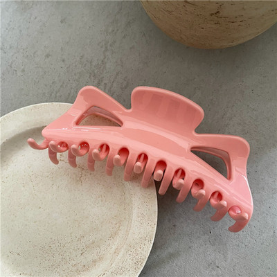 Agrafă de păr de crab de rășină de dimensiuni mari, la modă, de dimensiuni mari. Clip de păr de culoare solidă.