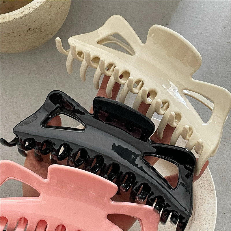 Agrafă de păr de crab de rășină de dimensiuni mari, la modă, de dimensiuni mari. Clip de păr de culoare solidă.