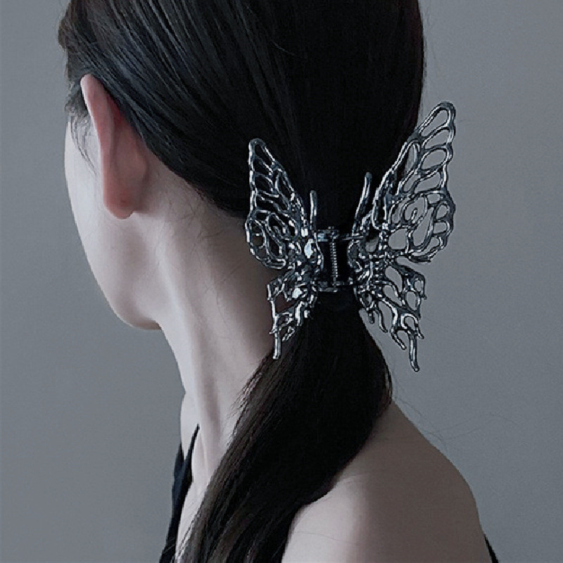 2022 m. naujojo korėjietiško stiliaus, minimalistinio drugelio plaukų segtukas, metalinis krabų segtukas, ryklio žnyplės plaukų segtukas moterims, mergaičių pankų plaukų aksesuarai