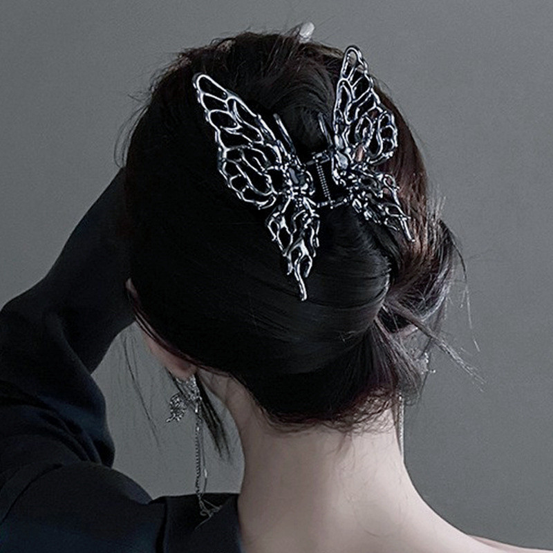 2022 m. naujojo korėjietiško stiliaus, minimalistinio drugelio plaukų segtukas, metalinis krabų segtukas, ryklio žnyplės plaukų segtukas moterims, mergaičių pankų plaukų aksesuarai