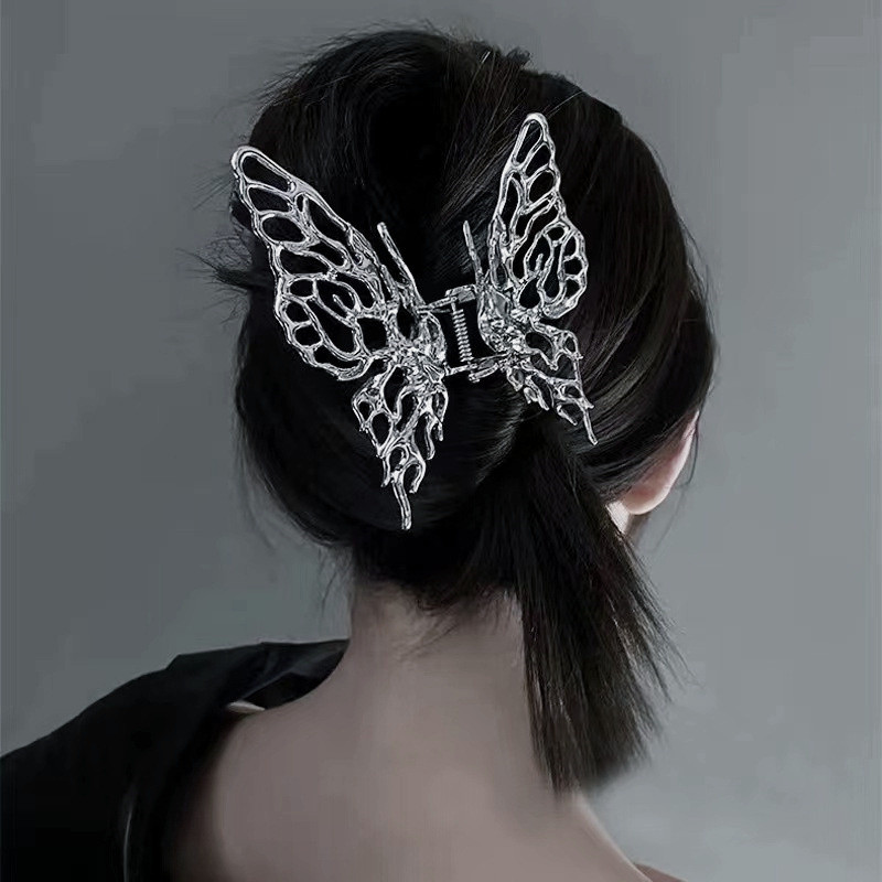 2022 m. naujojo korėjietiško stiliaus, minimalistinio drugelio plaukų segtukas, metalinis krabų segtukas, ryklio žnyplės plaukų segtukas moterims, mergaičių pankų plaukų aksesuarai