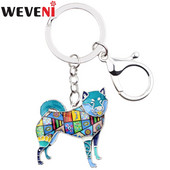 WEVENI Metal Shiba Inu Breloc Breloc Geanta Breloc Email Câine Breloc Accesorii Suvenir Moda Bijuterii Animale pentru Femei