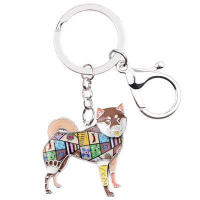 WEVENI Metal Shiba Inu Breloc Breloc Geanta Breloc Email Câine Breloc Accesorii Suvenir Moda Bijuterii Animale pentru Femei