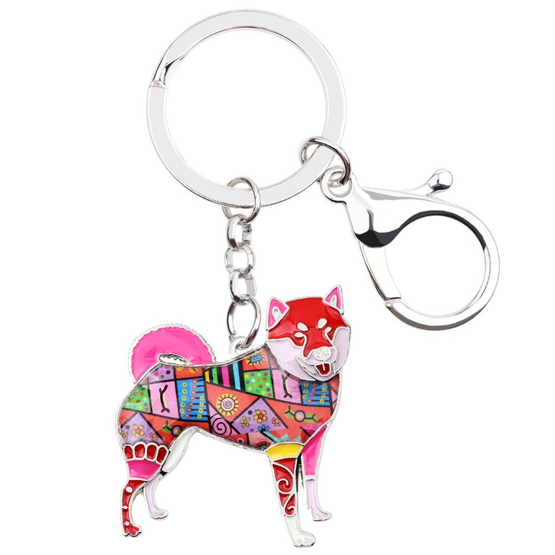 WEVENI Metal Shiba Inu Breloc Breloc Geanta Breloc Email Câine Breloc Accesorii Suvenir Moda Bijuterii Animale pentru Femei