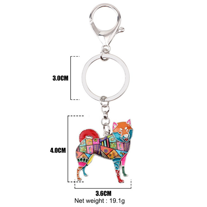 WEVENI Metal Shiba Inu Breloc Breloc Geanta Breloc Email Câine Breloc Accesorii Suvenir Moda Bijuterii Animale pentru Femei