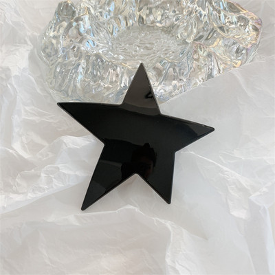 New Fashion Millennial Cool Girl y2k Agraf de păr cu cinci colțuri Sliver Star Clip de primăvară Checkerboard Ponytail Barrettes Accesoriu pentru păr