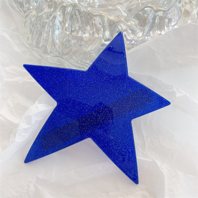 New Fashion Millennial Cool Girl y2k Agraf de păr cu cinci colțuri Sliver Star Clip de primăvară Checkerboard Ponytail Barrettes Accesoriu pentru păr