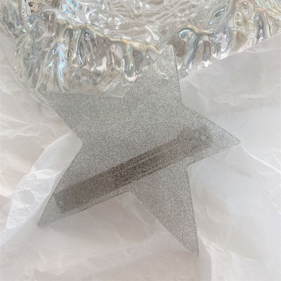 New Fashion Millennial Cool Girl y2k Agraf de păr cu cinci colțuri Sliver Star Clip de primăvară Checkerboard Ponytail Barrettes Accesoriu pentru păr