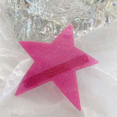 New Fashion Millennial Cool Girl y2k Agraf de păr cu cinci colțuri Sliver Star Clip de primăvară Checkerboard Ponytail Barrettes Accesoriu pentru păr