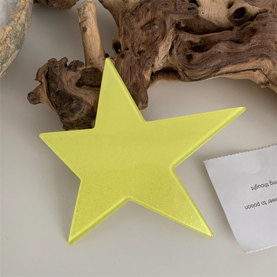 New Fashion Millennial Cool Girl y2k Agraf de păr cu cinci colțuri Sliver Star Clip de primăvară Checkerboard Ponytail Barrettes Accesoriu pentru păr