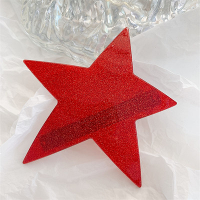 New Fashion Millennial Cool Girl y2k Agraf de păr cu cinci colțuri Sliver Star Clip de primăvară Checkerboard Ponytail Barrettes Accesoriu pentru păr