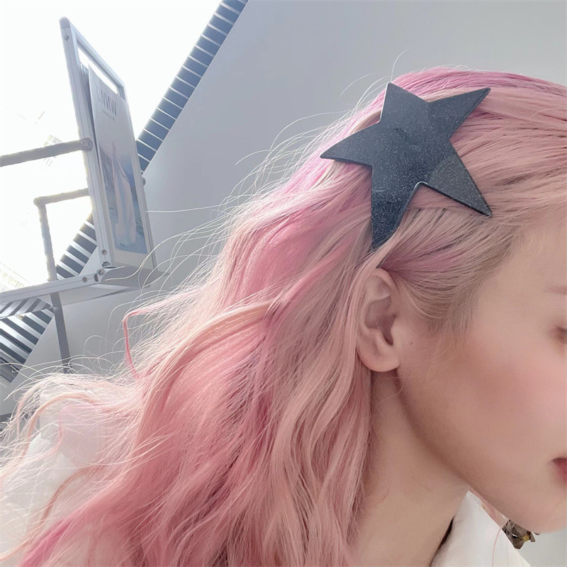New Fashion Millennial Cool Girl y2k Agraf de păr cu cinci colțuri Sliver Star Clip de primăvară Checkerboard Ponytail Barrettes Accesoriu pentru păr