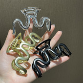 FFLACELL Agrafă de păr ondulată de crab din metal, gheare de păr pentru coadă de cal, accesorii de păr pentru femei, de înaltă calitate