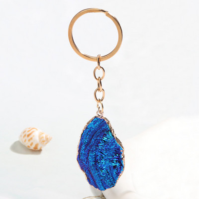 Breloc neregulat din rășină, oval, în formă de semicerc, inel de chei, cadouri de suvenir, pentru femei, bărbați, chei Cay, bijuterii simple, lucrate manual, DIY