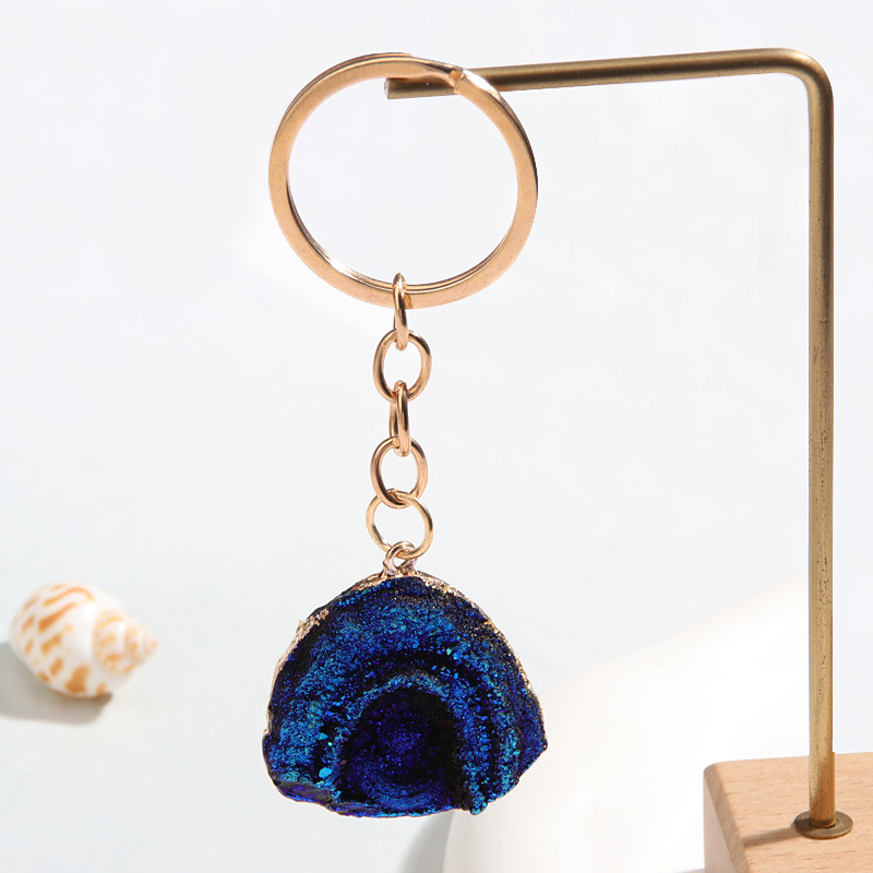 Breloc neregulat din rășină, oval, în formă de semicerc, inel de chei, cadouri de suvenir, pentru femei, bărbați, chei Cay, bijuterii simple, lucrate manual, DIY