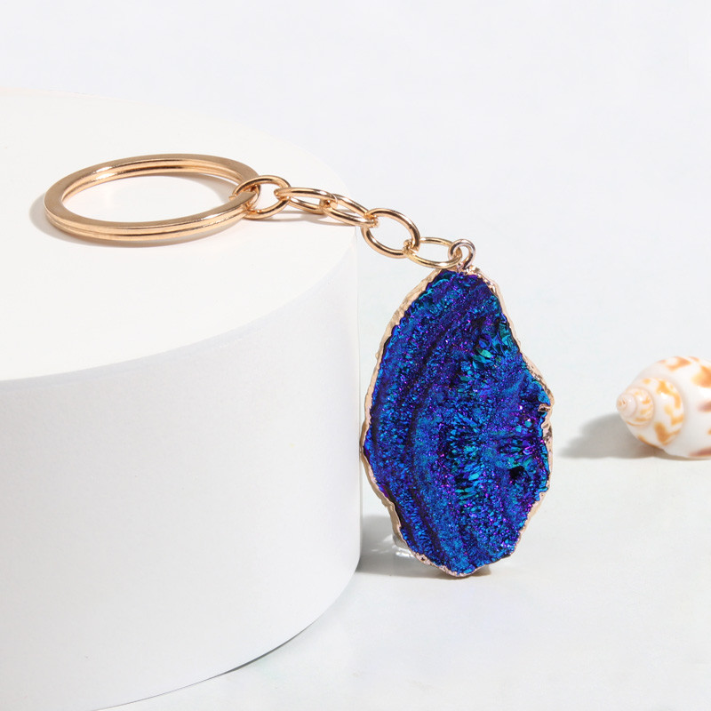 Breloc neregulat din rășină, oval, în formă de semicerc, inel de chei, cadouri de suvenir, pentru femei, bărbați, chei Cay, bijuterii simple, lucrate manual, DIY