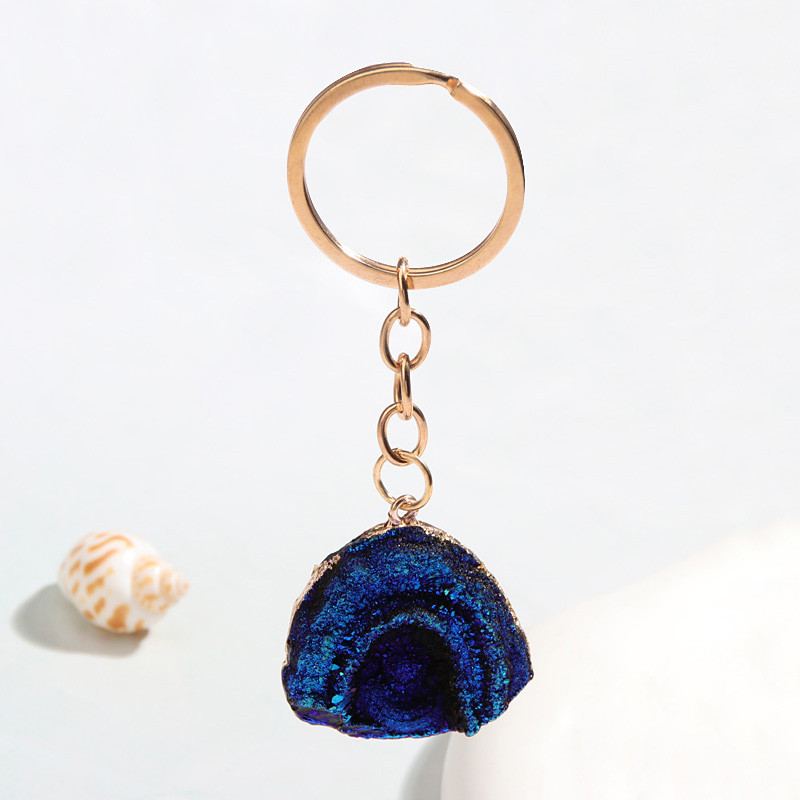 Breloc neregulat din rășină, oval, în formă de semicerc, inel de chei, cadouri de suvenir, pentru femei, bărbați, chei Cay, bijuterii simple, lucrate manual, DIY