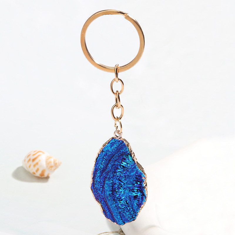 Breloc neregulat din rășină, oval, în formă de semicerc, inel de chei, cadouri de suvenir, pentru femei, bărbați, chei Cay, bijuterii simple, lucrate manual, DIY