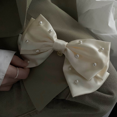 Vintage krém fehér gyöngy masni tiara hajcsat női hajkiegészítők 2022 nyár ÚJ Barrettes női elegáns hajtű