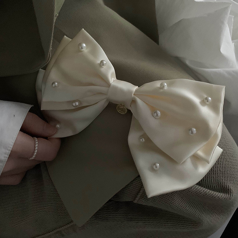 Vintage krém fehér gyöngy masni tiara hajcsat női hajkiegészítők 2022 nyár ÚJ Barrettes női elegáns hajtű