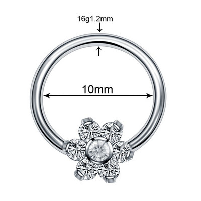 1PC Cristal de titan Floare Dermal Anchor Top Labret Cartilaj Tragus Piercing Buză Ureche Helix CBR Nas Vagin Piercing Bijuterii