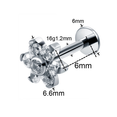 1PC Cristal de titan Floare Dermal Anchor Top Labret Cartilaj Tragus Piercing Buză Ureche Helix CBR Nas Vagin Piercing Bijuterii