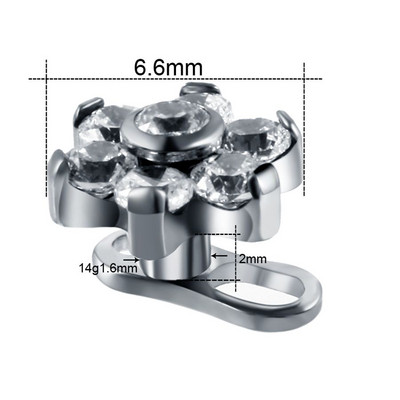 1PC Cristal de titan Floare Dermal Anchor Top Labret Cartilaj Tragus Piercing Buză Ureche Helix CBR Nas Vagin Piercing Bijuterii