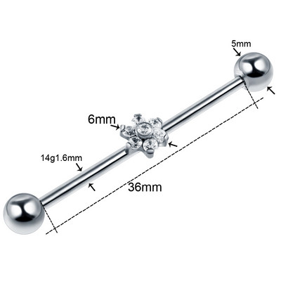 1PC Cristal de titan Floare Dermal Anchor Top Labret Cartilaj Tragus Piercing Buză Ureche Helix CBR Nas Vagin Piercing Bijuterii